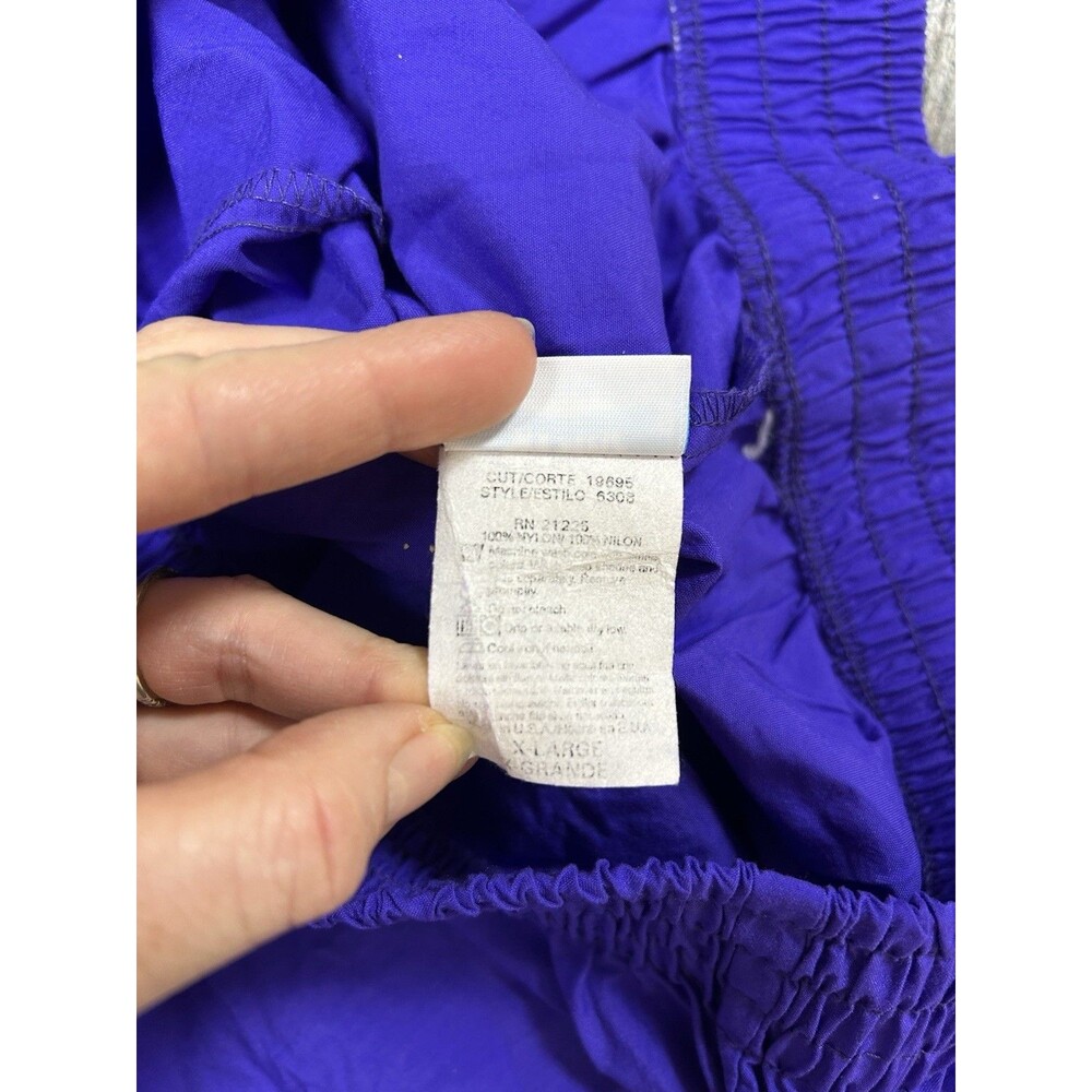 VTG 90s Pacific Connections Retro Purple Crinkle 100% Nylon Shorts Activewear XL - Picture 8 of 8